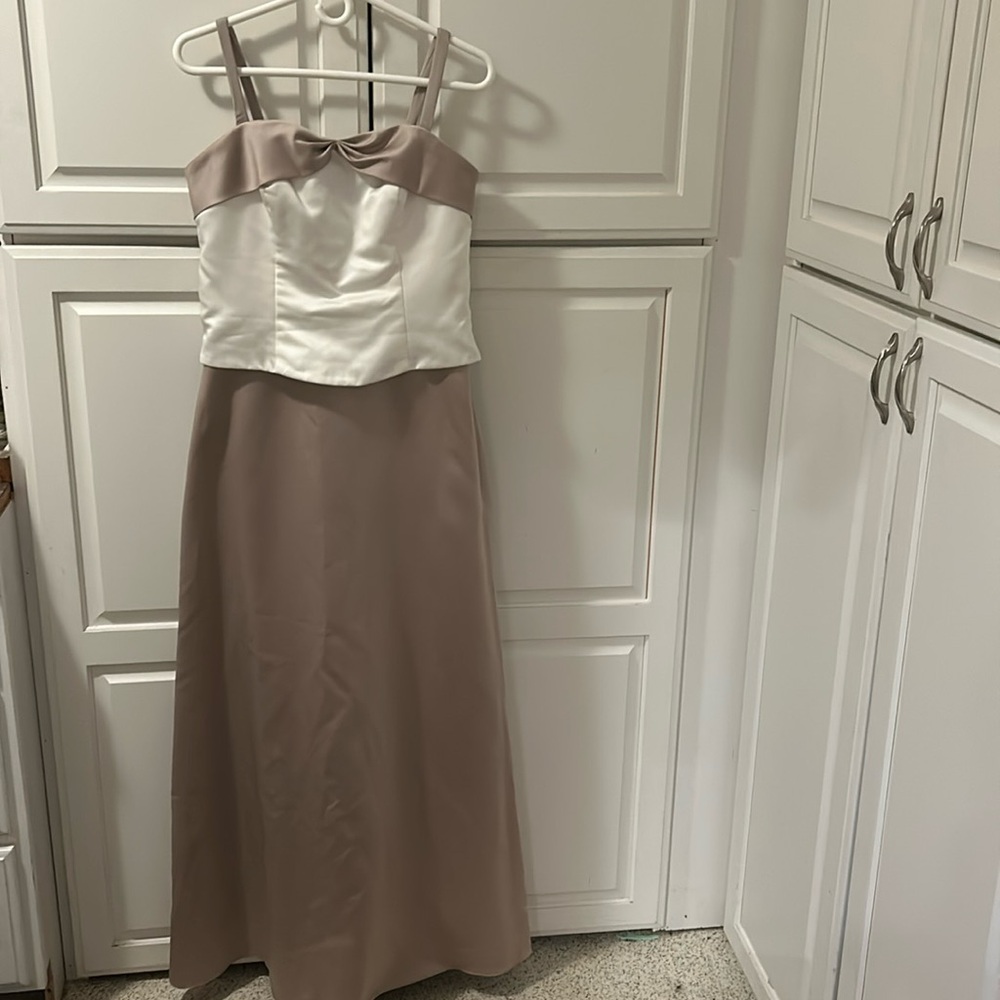 Alfred Angelo Formal Dress Sz 12 Ivory/Cafe